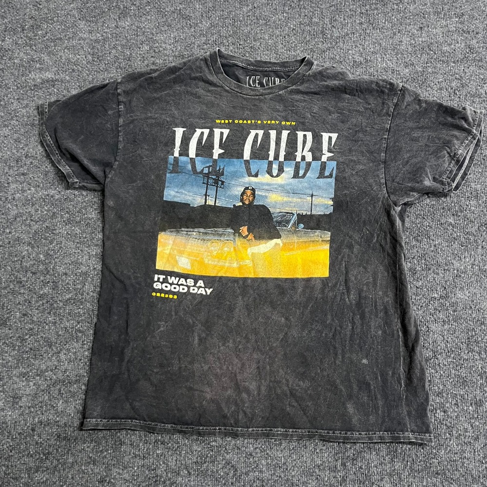Ice Cube T-Shirt Mens Size XL Charcoal Grey It Was A Good Day Graphic Rap Tee